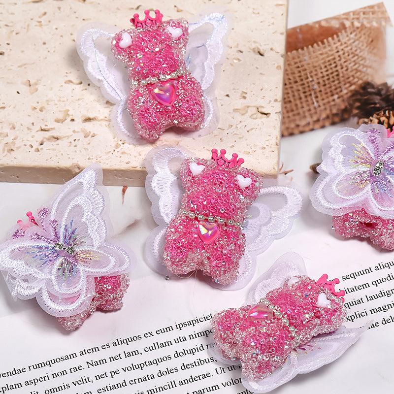 Wholesale 5pcs/pack beaded accessories wings bear sugar beads full diamond beads
